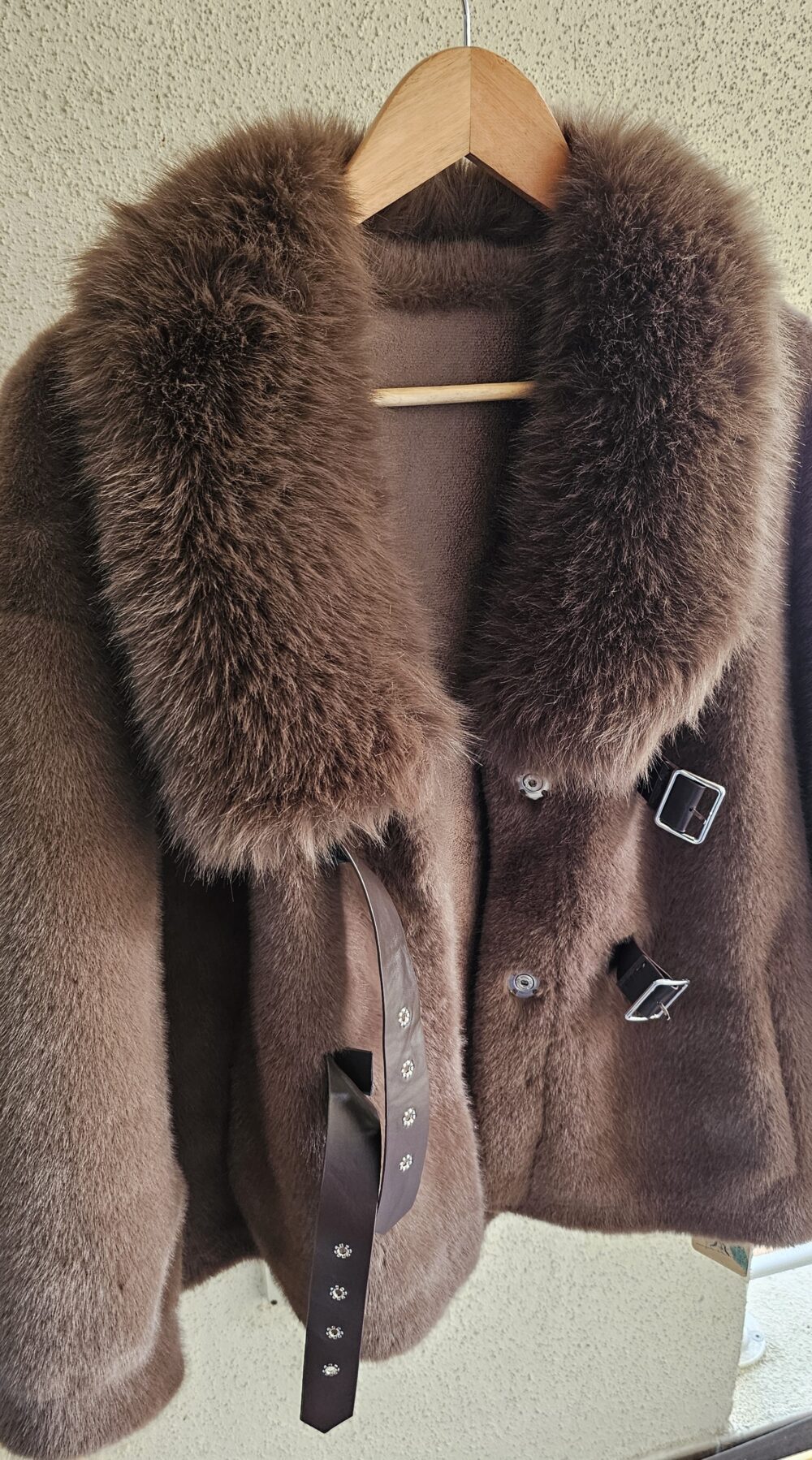 Brown Faux fur Jacket - Image 3