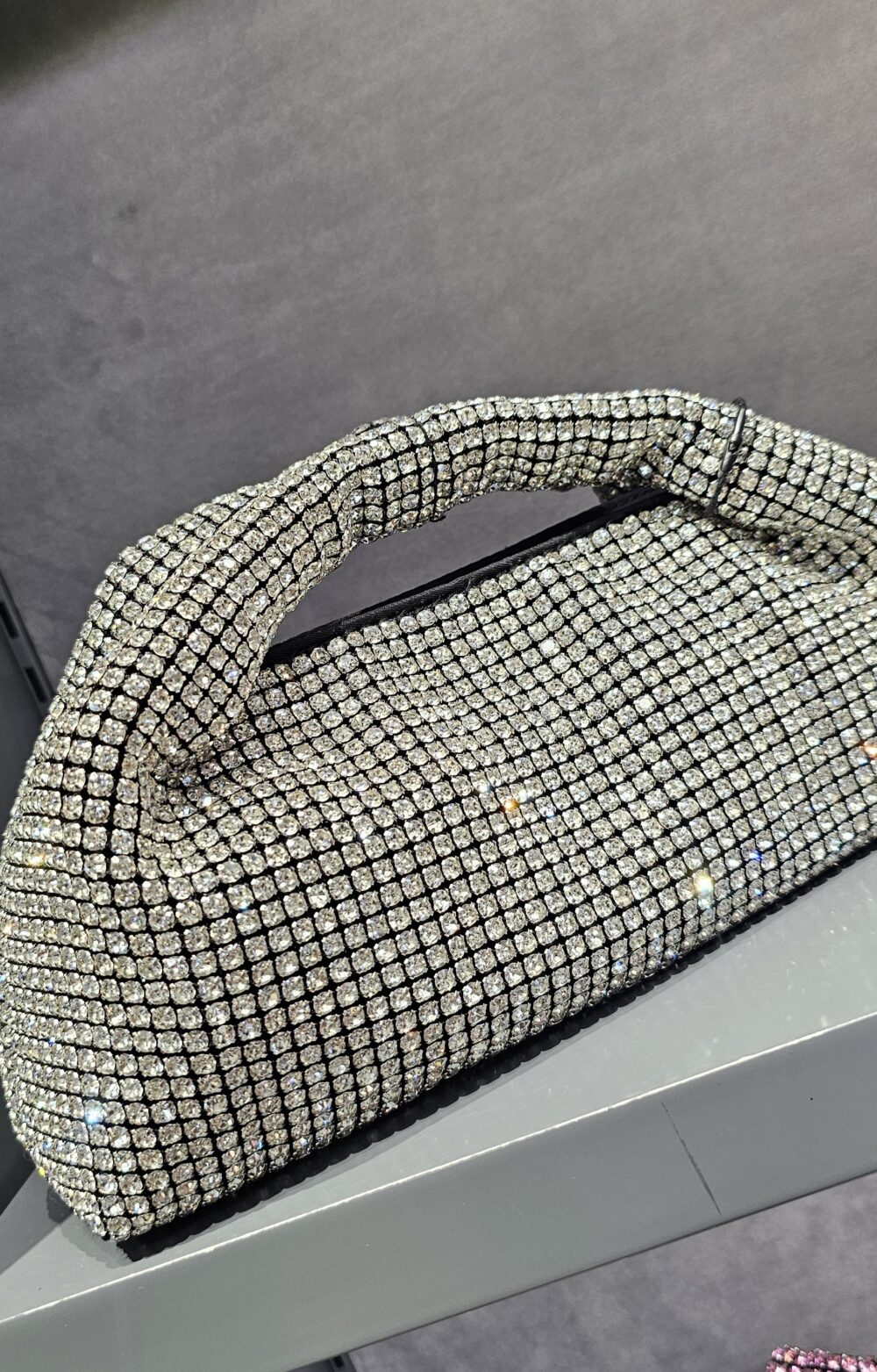 Silver Rhinestone clutch bag - Image 2