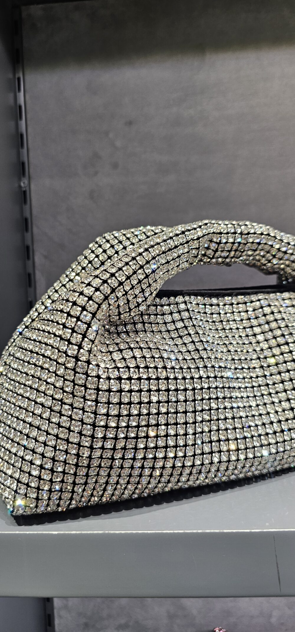 Silver Rhinestone clutch bag